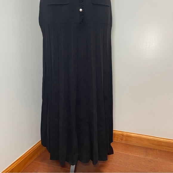 NEW! SANDRO- MAXI DRESS WITH CROCHET DETAILING Black White Size Small Summer - Picture 7 of 14